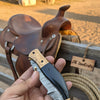 Hidewood Skinner Folder Knife 8" Handmade Damascus Micarta Handle