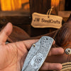 Obsidian Mosaic Folder Knife 8" Handmade Damascus Liner Lock