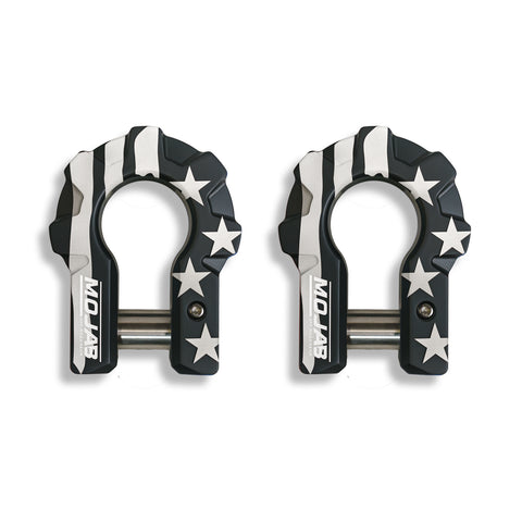 American Flag Black Edition 3/4'' Extreme duty Aluminum Shackle set (9T)