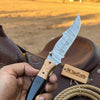 Hidewood Skinner Folder Knife 8" Handmade Damascus Micarta Handle