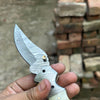 Pearlridge Damascus Folder 7" Handmade Mother of Pearl Lock Back