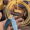 Hidewood Skinner Folder Knife 8" Handmade Damascus Micarta Handle