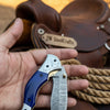 Silverline Ridge Curved Folder Knife 8" Handmade Damascus Steel Resin Handle