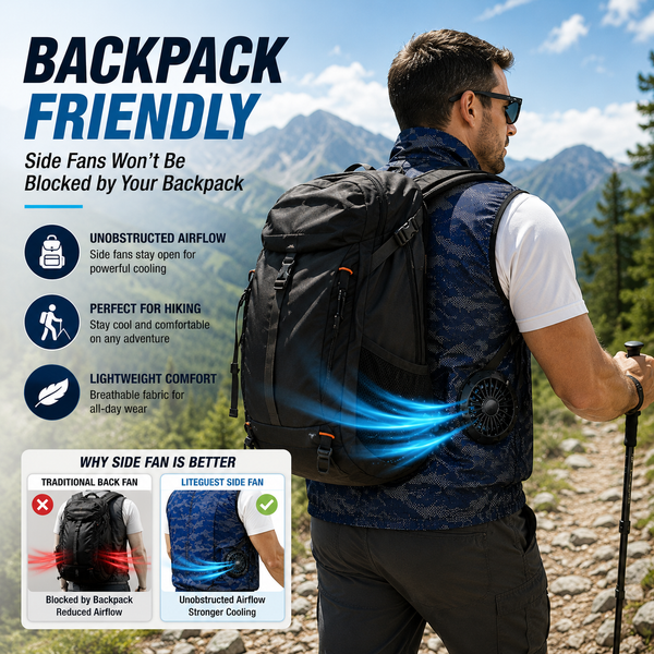 LITEGUEST 360° Side Fan Cooling Vest | Stay Cool in 100°F Heat
