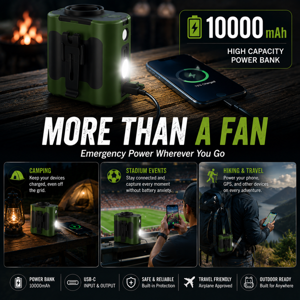 LITEGUEST Tactical Waist Clip Fan | 10,000mAh Portable Cooling Fan