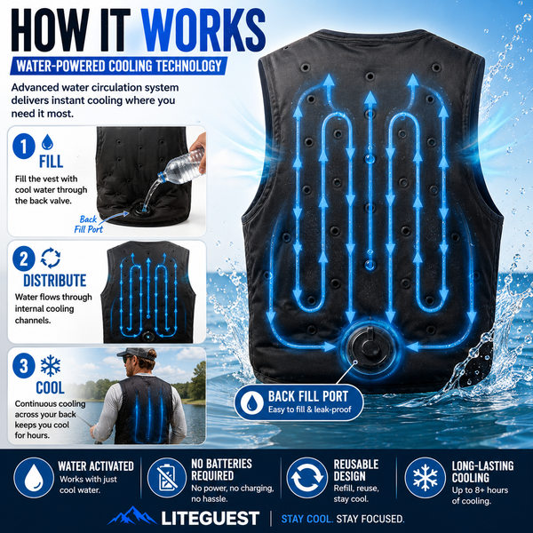 LITEGUEST Water Cooling Vest | Battery-Free Cooling for Outdoor Activities