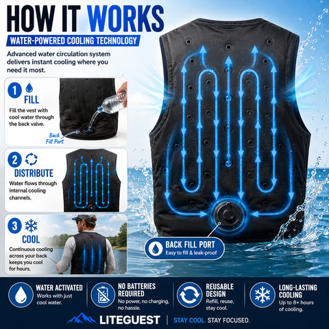 LITEGUEST Water Cooling Vest | Battery-Free Cooling for Outdoor Activities