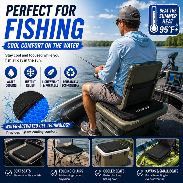 LITEGUEST Water Cooling Seat Cushion | Battery-Free Outdoor Cooling Pad