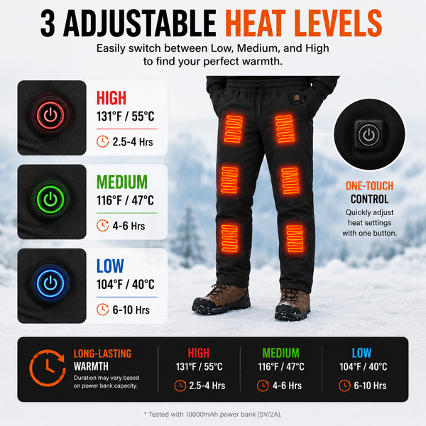 LITEGUEST 12-Zone Heated Pants | USB Heated Winter Pants