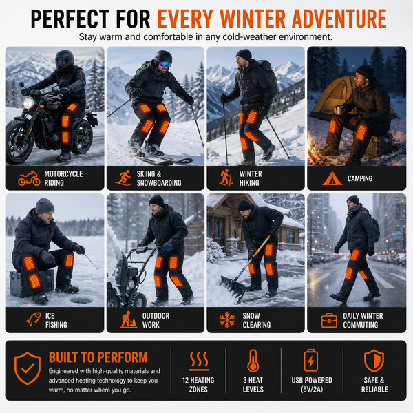 LITEGUEST 12-Zone Heated Pants | USB Heated Winter Pants