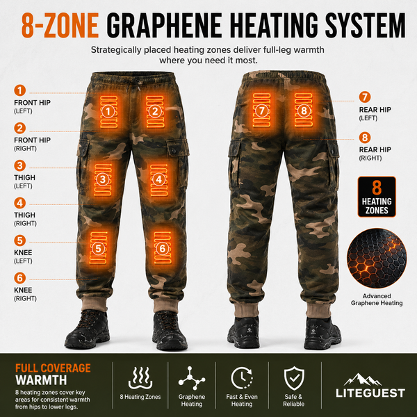 LITEGUEST 8-Zone Heated Hunting Cargo Pants | 3-Zone Heat Control