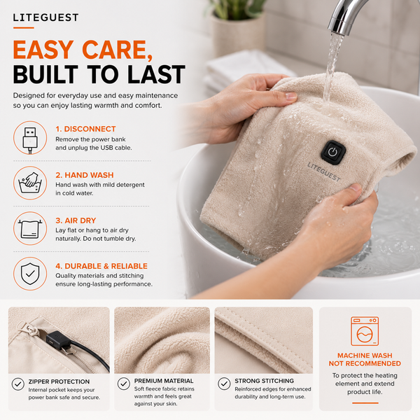 LITEGUEST USB Heated Neck Warmer for Hiking, Skiing & Winter Travel