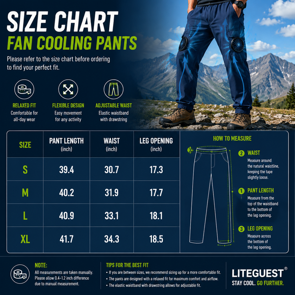 LITEGUEST Fan Cooling Pants | USB Powered Active Cooling for Outdoors