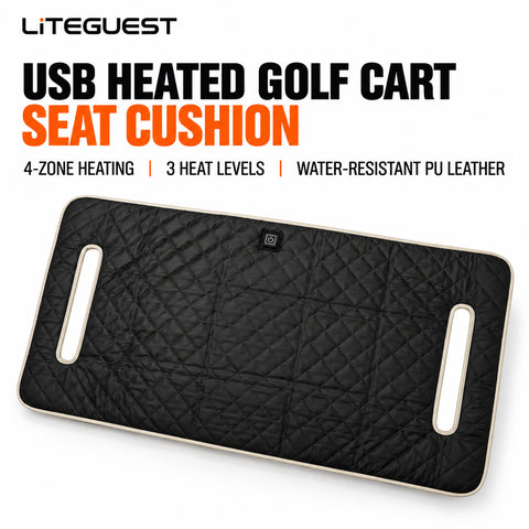 LITEGUEST Heated Golf Cart Seat Cushion | USB Heated Golf Seat Pad