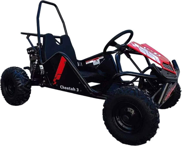 TrailMaster Cheetah 3 Kids Mini Go Kart, 80cc gas engine, seat belt, Kids Ages 4-9