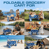 Beach Wagon Cart with Big Wheels – Foldable Utility Wagon Blue