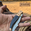 Hidewood Skinner Folder Knife 8" Handmade Damascus Micarta Handle