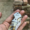Pearlridge Damascus Folder 7" Handmade Mother of Pearl Lock Back
