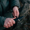 The Straight Back Folding Pocket Knife Giftset for Men and Women (Black and Blue)