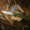 The Straight Back Folding Pocket Knife Giftset for Men and Women (Silver and Green)