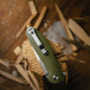 The Straight Back Folding Pocket Knife Giftset for Men and Women (Silver and Green)