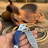 Silverline Ridge Curved Folder Knife 8" Handmade Damascus Steel Resin Handle