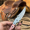 Twilight Burl Folder Knife 7" Handmade Burl Wood Damascus Blade