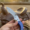 Silverline Ridge Curved Folder Knife 8" Handmade Damascus Steel Resin Handle