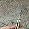 Stagline Damascus Folder 7" Handmade Horn Handle Damascus Bolster