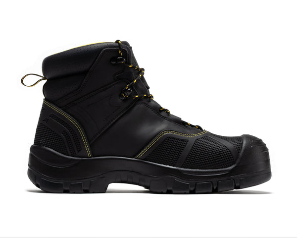 ROCKROOSTER Woodland Black 6 inch Waterproof Composite Toe Leather Work Boots AK663
