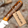 Rosewood Trail Skinner Knife 8" Handmade Damascus Reddish-Brown Wood Handle