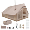 Inflatable Camping Tent 6-10 Person with Stove Jack Beige