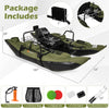 Inflatable Fishing Float Tube with Foldable Padded Seat and Adjustable Footrest-Green
