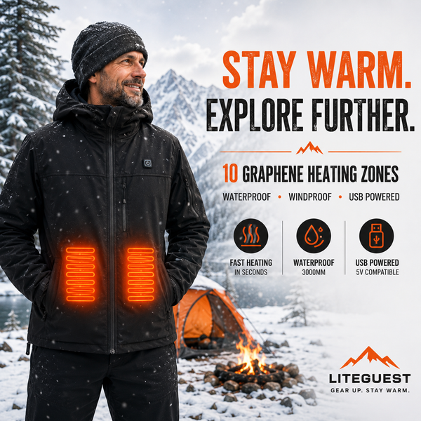 LITEGUEST 10-Zone Heated Softshell Jacket | USB Winter Jacket