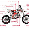 TrailMaster LK125 Pro Series Dirt Bike, Electric Start, 4-Speed Manual, Dual Disc Brakes, (17/14) Wheels