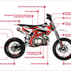 TrailMaster LK140 Pro Series Dirt Bike, Electric Start, 4-Speed Manual, Dual Disc Brakes, (17/14) Wheels