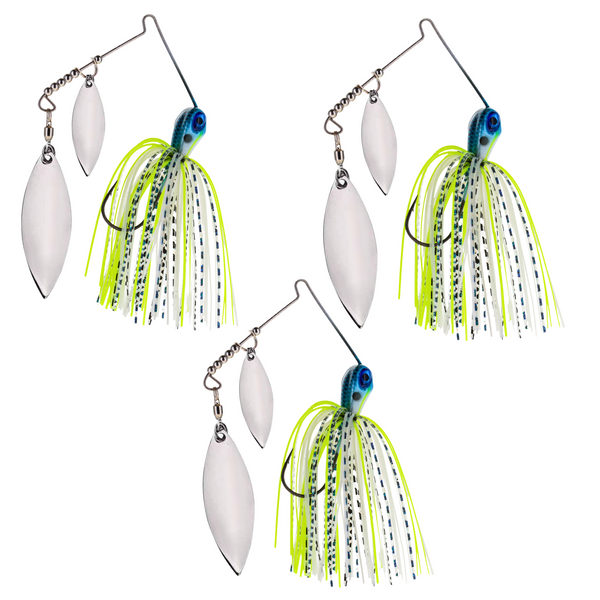 Reaction Tackle Lead Double Willow Blade Spinnerbait Jigs (3-Pack)