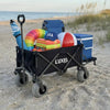 Beach Wagon Cart with Big Wheels – Foldable Utility Wagon Black