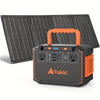 300W Portable Power Station Solar Generator w/ Foldable Solar Panel Camping Backup Power Supply