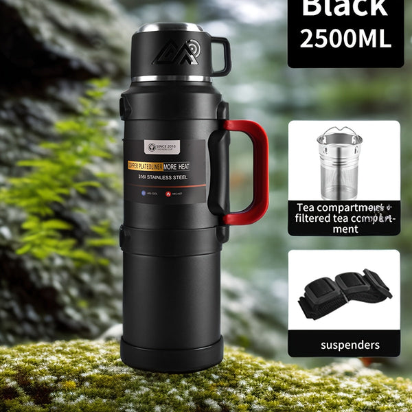 Multi-Size - Insulated Water Bottle Stainless Steel Thermos Mug Handle