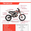 TrailMaster SX125 Pro Series Dirt Bike, Electric Start, 4-Speed Manual, Dual Disc Brakes, (19/16) Wheels