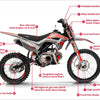 TrailMaster SX125 Pro Series Dirt Bike, Electric Start, 4-Speed Manual, Dual Disc Brakes, (19/16) Wheels