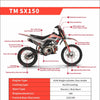 TrailMaster SX150 Pro Series Dirt Bike, Electric Start, 4-Speed Manual, Dual Disc Brakes, (19/16) Wheels