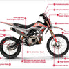 TrailMaster SX150 Pro Series Dirt Bike, Electric Start, 4-Speed Manual, Dual Disc Brakes, (19/16) Wheels