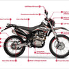 TrailMaster T5 Dual Sport Dirt Bike, 5-Speed Manual, 223cc Engine, Dual Disc Brakes, Electric Start with Kick backup, (21/18) Wheels