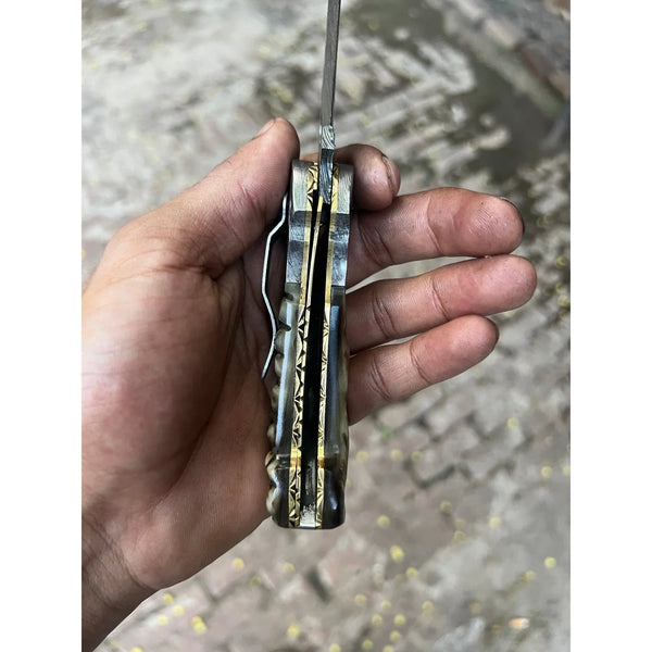 Talonclaw Damascus Folder Knife 7