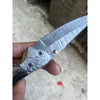 Blackwaist Damascus Folder Knife 7" Handmade Micarta Handle Liner Lock