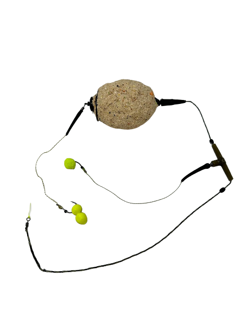 2-Pack Fishing Spring Feeder Cages with Hooks & Sinkers