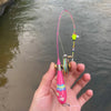Handmade fishing rod with wheels for MicroFishing