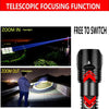 Adjustable Rechargeable Tactical Flashlight USB LED  Super Bright Zoomable IPX65 Waterproof Portable Torchlight Flash Lamp USB Charging For Hiking Camping Running Fishing